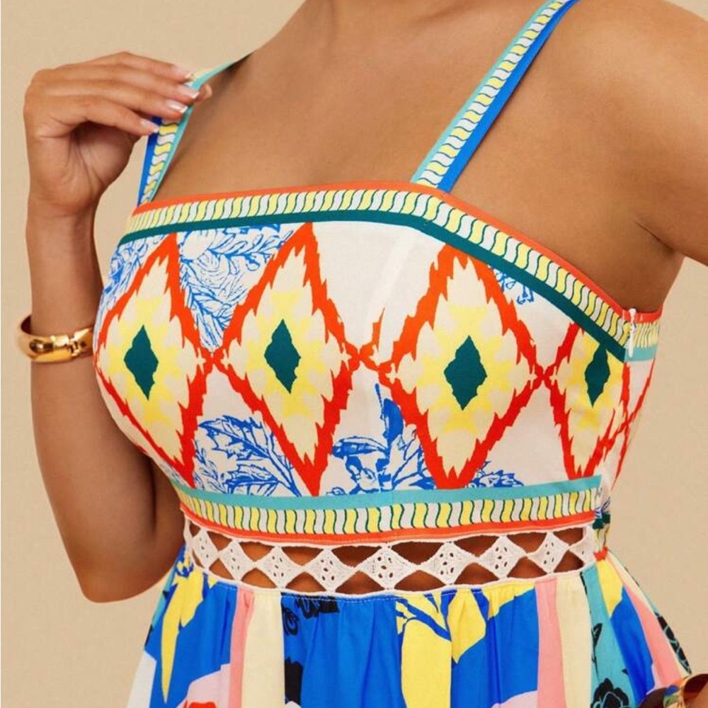 Multicolor Geometric Maxi Dress - Picture 2 of 11